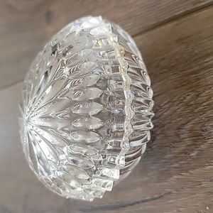 Cut Glass Egg Elegant Trinket with Lid